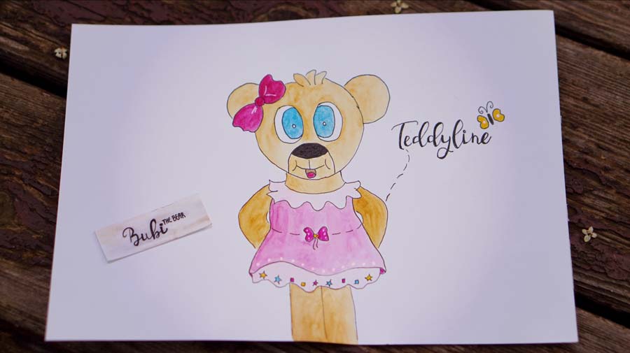 Cute Teddy Bear Illustration - Teddyline